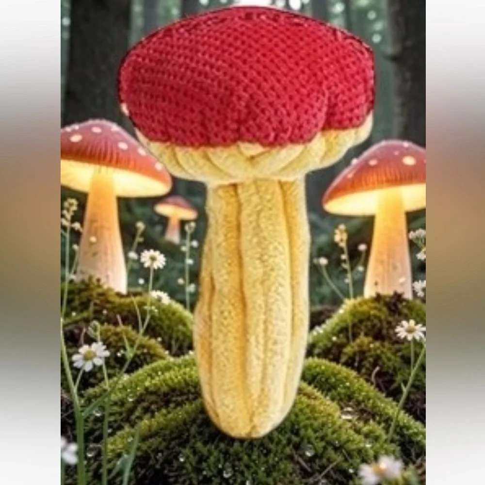 Mushroom Catnip Cat Toys, Catnip & Silvervine Chew Toy, Red Amanita Mushroom 🍄